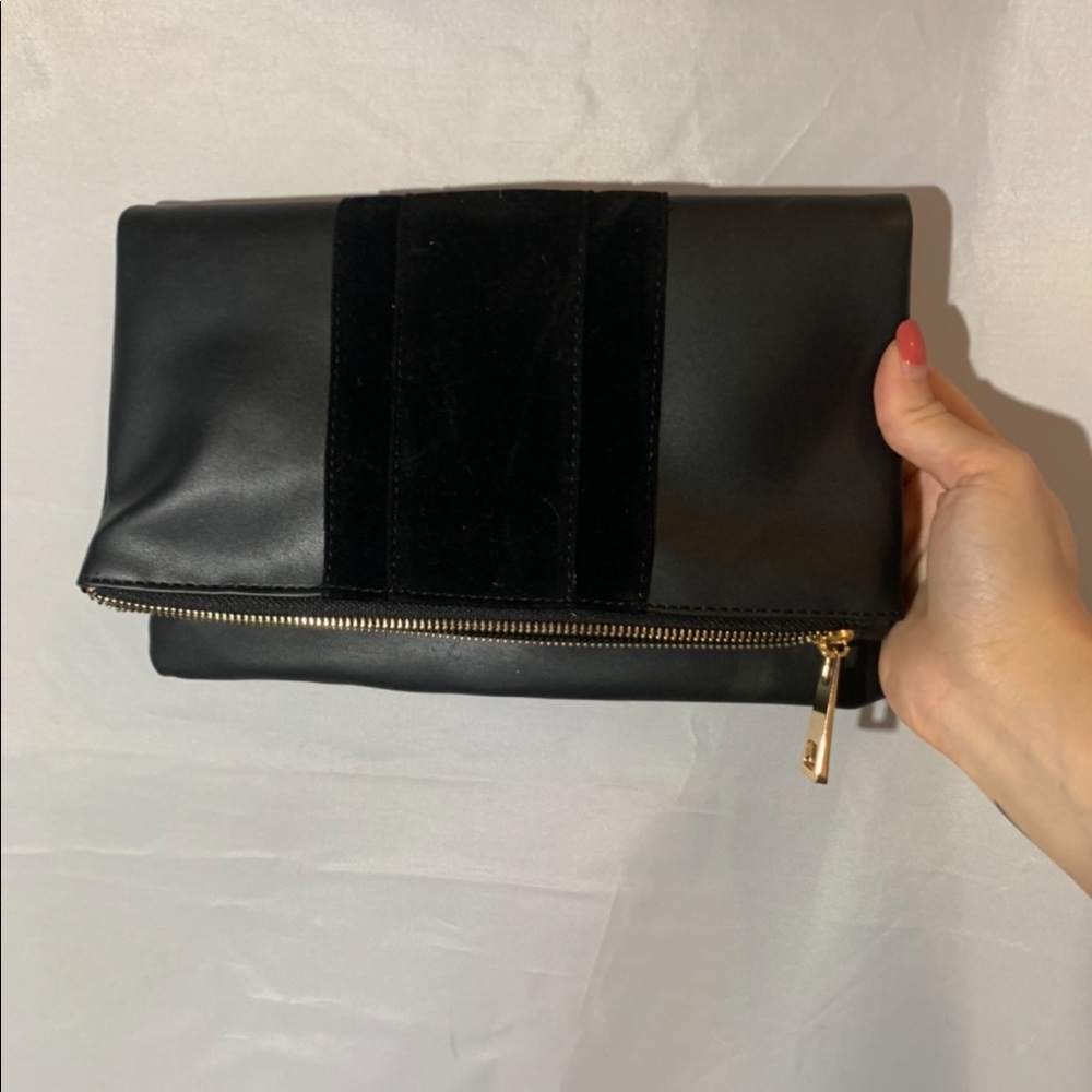 Summer & Rose velvet stripe clutch